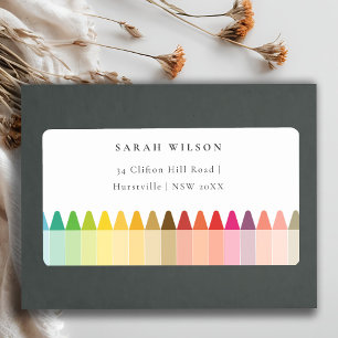 Cute Little Artist Crayon Fun Rainbow-adres Etiket