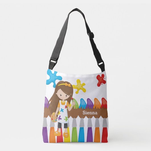 Cute Little Artist Crossbody Tas (Voorkant)