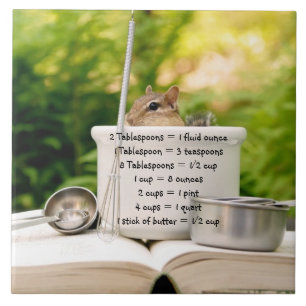 Cute Little Baker Chipmunk Trivet Tegeltje