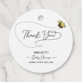 Cute Little Bee Baby shower Bedankjes Labels (Achterkant)