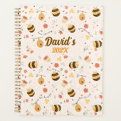 Cute little bees and daisy flowers pattern planner (Devant)