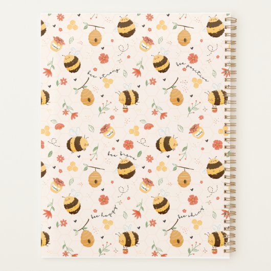 Cute little bees and daisy flowers pattern planner (Dos)