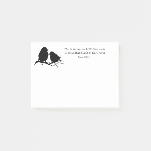 Cute Little Bird Silhouette Inspirerend Psalm Post-it® Notes (Voorkant)