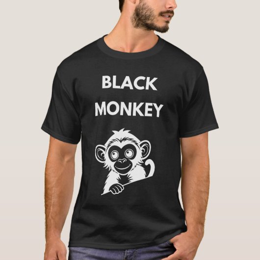 Cute Little Black Monkey T-shirt (Voorkant)