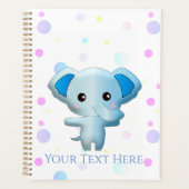 Cute Little Blue Boy Elephant Planner (Voorkant)