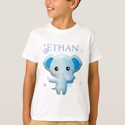Cute Little Blue Boy Elephant T-shirt (Voorkant)