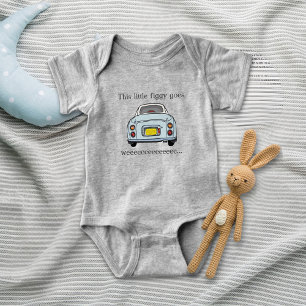 Cute Little Blue Figaro Car Name Romper