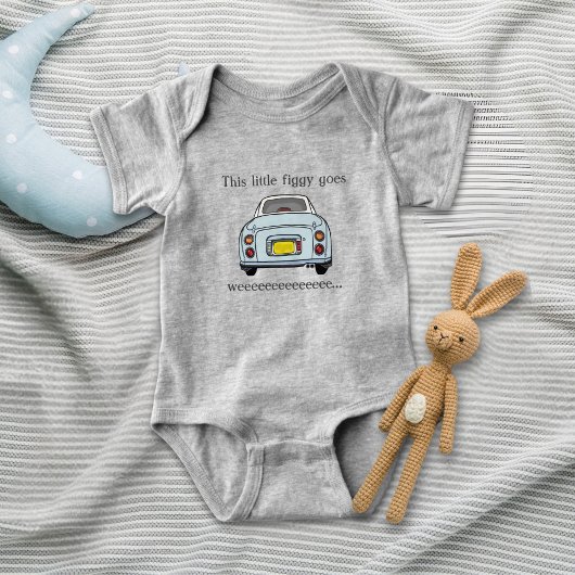 Cute Little Blue Figaro Car Name Romper