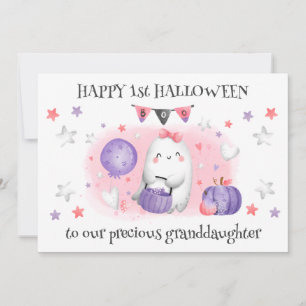 Cute Little Boo Baby Ghost 1st Halloween Kaart