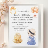 Cute Little Boy 2nd Birthday Party Invitation
