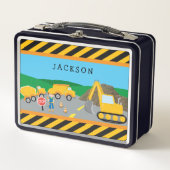 Cute Little Boy Construction Vehicle Monogrammed (Voorkant)