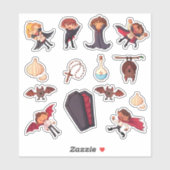 Cute Little Boy Vampires Halloween Sticker (Vel)