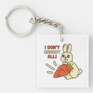 Cute Little Bunny die haar wortel houdt Sleutelhanger