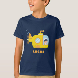 Cute Little Captain Submarine Boys T-shirt