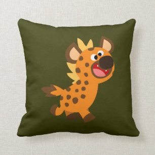 Cute Little Cartoon Hyena Coussin
