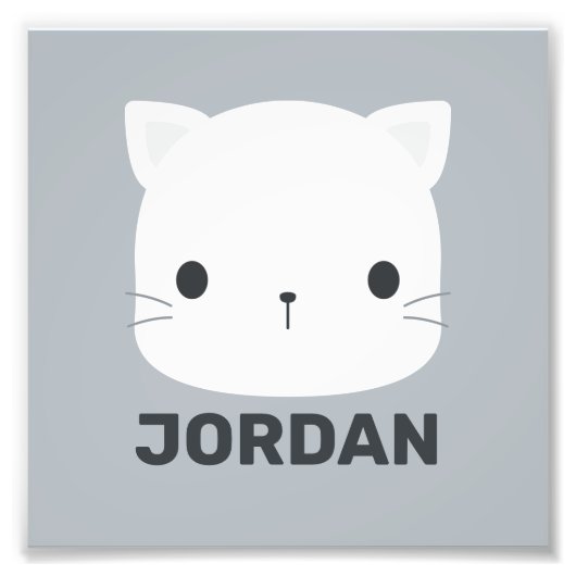 Cute Little Cat avec nom personnalisé Photo Imprim (Devant)