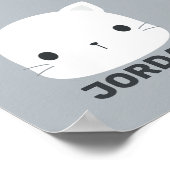 Cute Little Cat avec Poster de Nom Personnalisé (Coin)