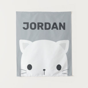 Cute Little Cat avec Tapisserie de nom personnalis
