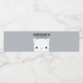 Cute Little Cat Birthday Waterfles Etiket (Enkel label)