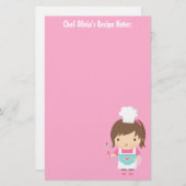 Cute Little Chef Baker Girl Recipe (Voorkant / Achterkant)