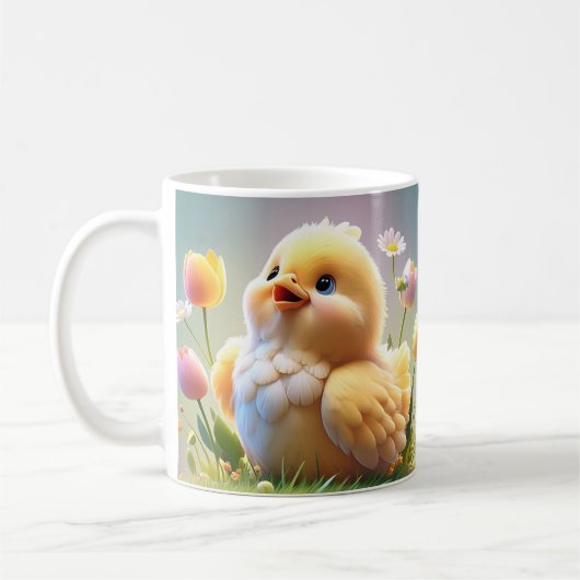 Cute Little Chicken Mug - Cartoon Spring Chick Des (Gauche)