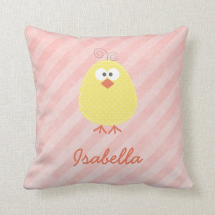 Cute Little Chickie Personalized Baby Name Pillow Kussen