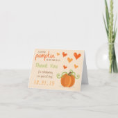 Cute Little Citrouille Baby shower Merci Cartes (Devant)