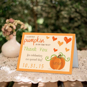 Cute Little Citrouille Baby shower Merci Cartes