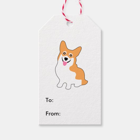 Cute Little Corgi Cadeaulabel (Voorkant)