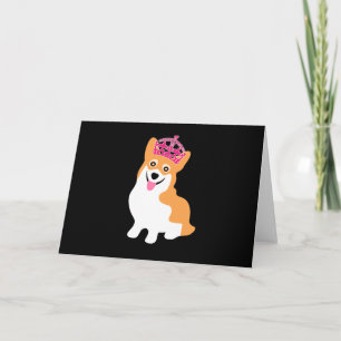 Cute Little Corgi Princess die een roze kroonprins Kaart