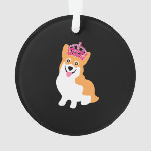 Cute Little Corgi Princess die een roze kroonprins Ornament