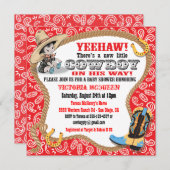 Cute Little Cowboy Baby shower Invitation (Devant / Derrière)