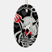 Cute Little Devil Girl Keramisch Ornament (Rechts)