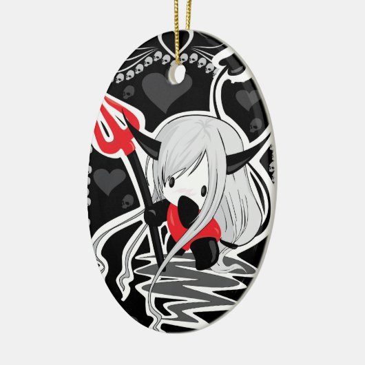 Cute Little Devil Girl Keramisch Ornament (Links)