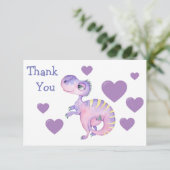Cute Little Dinosaur Carte de remerciements (Debout devant)