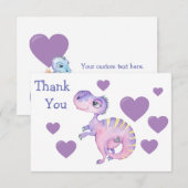 Cute Little Dinosaur Carte de remerciements (Devant / Derrière)