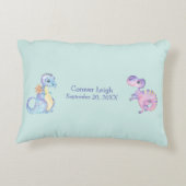 Cute Little Dinosaurs Personalized Accent Kussen (Achterkant)