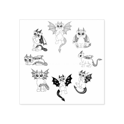 cute little Dragons Rubberstempel (Afrduk)
