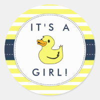 Cute Little Duck Baby shower Stickers... Het is ee