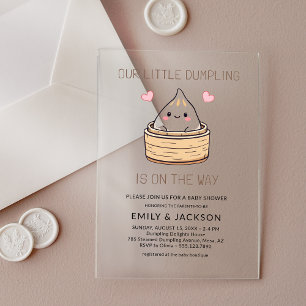 Cute Little Dumpling Hearts Baby Shower Acryl Uitnodigingen