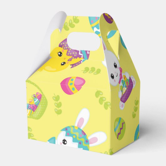 Cute Little Easter Bunny Egg Pattern Gift Bedankdoosjes (Achterkant)