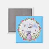 Cute Little Easter Bunny Rabbit Magnet Magneet (Voorkant / Achterkant)