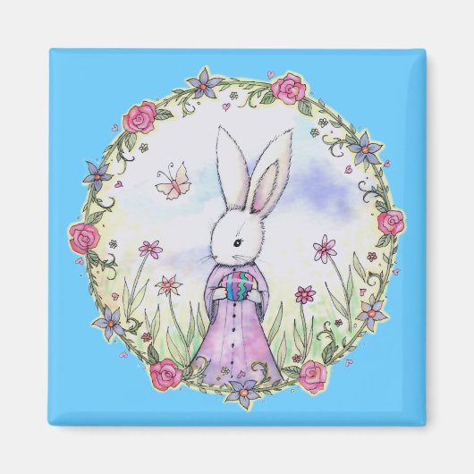 Cute Little Easter Bunny Rabbit Magnet Magneet (Voorkant)