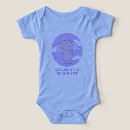 Cute Little Elephant Lavender Nursering Art Imprim (Design Recto)