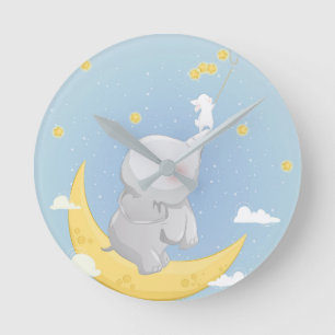 Cute Little Elephant Ronde Klok