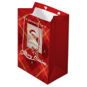Cute Little Elves - Personalized Christmas  Medium Cadeauzakje (Voorkant Gekanteld)