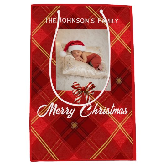 Cute Little Elves - Personalized Christmas  Medium Cadeauzakje (Voorkant)
