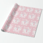 Cute little fairy in pink sky cadeaupapier (Uitgerold)