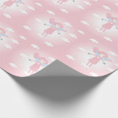 Cute little fairy in pink sky cadeaupapier (Hoek)