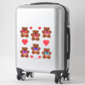 Cute Little Felt Kijk Valentijn Teddy Bears Sticker (Koffer)